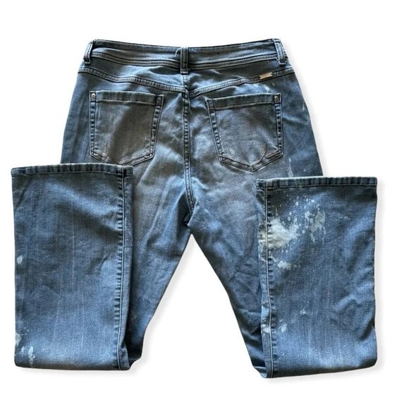 INC Denim Boot Leg Curvy Fit Distressed Blue Early 2000's Y2K Jeans - Picture 4 of 5